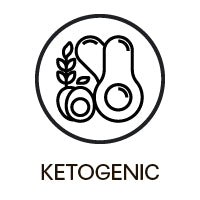 Line drawing of avocado, olive, and leaves, representing the ketogenic diet.