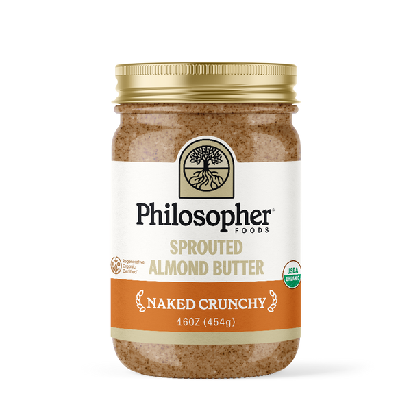 Image of 16 oz jar of Naked Crunchy flavor. See: 6 ounce jar alt text; same text as that product 