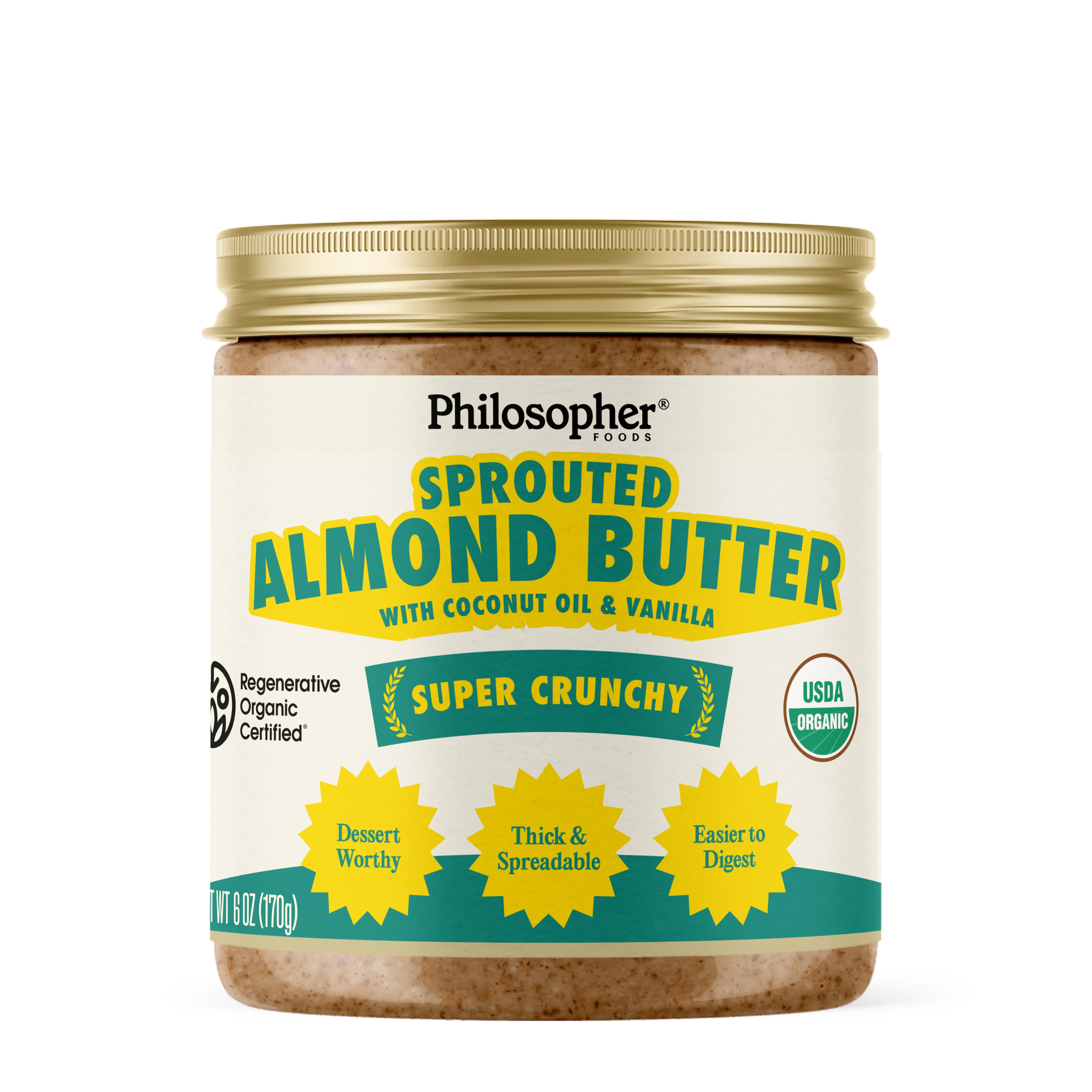 Super Crunchy Sprouted Almond Butter w/ Coconut Oil & Vanilla